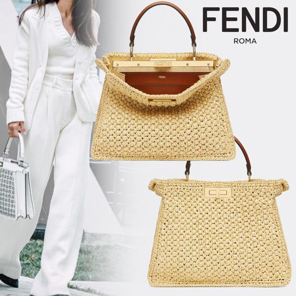 【フェンディ】PEEKABOOアイシーユー ミディアム*ストロー 8BN321AFFTF1E9P